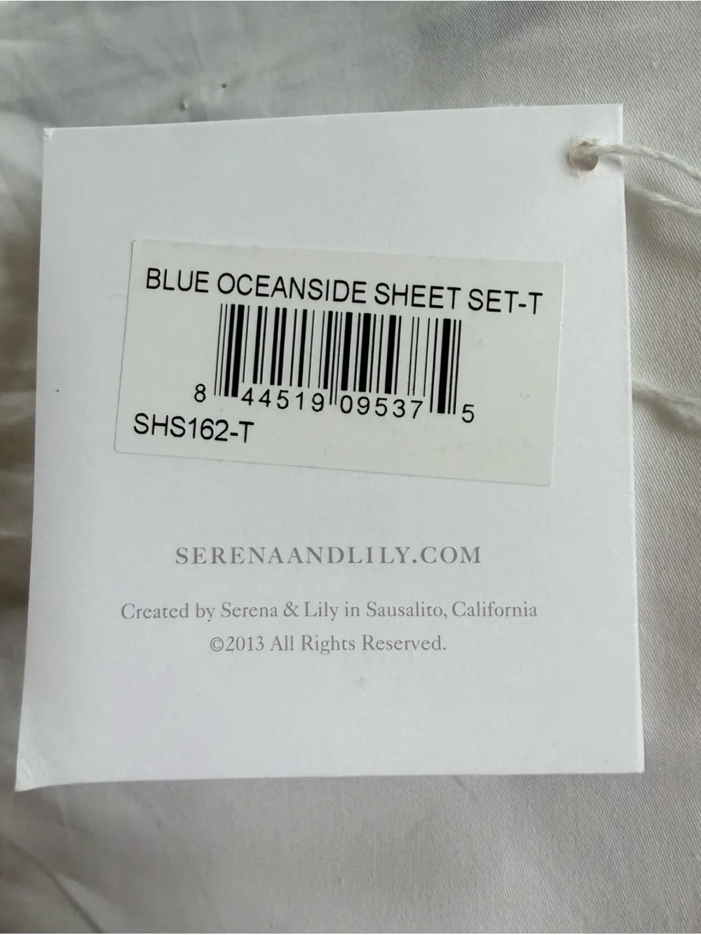 NIP RARE Serena and Lily Twin Blue Oceanside Cotton Sateen Sheet Set